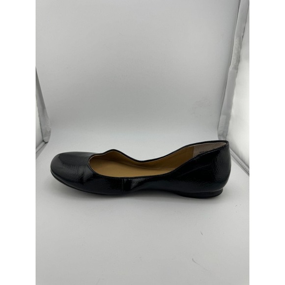 Nine West Fascinate Ballet Flats Size 7.5M Black Patent Leather Round Toe Shoes - Picture 6 of 11